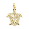 Brass Micro Pave Cubic Zirconia Pendants KK-F877-13G-1