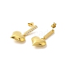 Ion Plating(IP) Stainless Steel Inlay Rhinestone Stud Earrings for Women EJEW-M024-06B-G-2