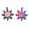 Plated Rainbow Color Alloy Pendant Cabochon Settings PALLOY-S180-028-RS-2