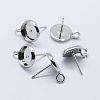 Brass Stud Earring Settings KK-P131-01A-8mm-P-1