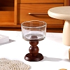 Column Glass Candle Holder with Wood Base PW-WG62908-04-1