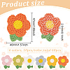 60Pcs 6 Colors Crochet Flower Appliques DIY-FG0004-49-2