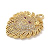 Rack Plating Brass Micro Pave Clear Cubic Zirconia Pendants KK-G515-66G-01-2