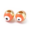 Evil Eyes Brass Enamel Beads KK-F845-15G-04-1