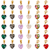 30Pcs 6 Color Glass Pendant PALLOY-GO00009-1