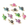 10Pcs 5 Colors Alloy Enamel Connector Charms ENAM-YW0003-43-1