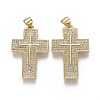 Brass Micro Pave Cubic Zirconia Pendants ZIRC-F115-11G-1