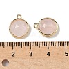 Natural Rose Quartz Faceted Flat Round Charms G-U028-03G-07-3