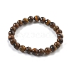 Natural Tiger Eye Bead Stretch Bracelets X-BJEW-K212-B-028-4