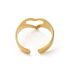 304 Stainless Steel Hollow Heart Open Cuff Rings for Women RJEW-K258-05G-01-4