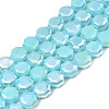 Electroplate Opaque Solid Color Glass Beads Strands EGLA-N002-27-A05-1