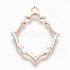 Rack Plating Alloy Open Back Bezel Pendants PALLOY-Q351-06RG-FF-3