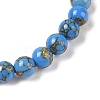 Synthetic Turquoise(Dyed) Round Beaded Stretch Bracelets G-U005-01A-06-2