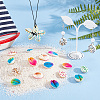  64Pcs 8 Styles Spray Paint & Printed Cowrie Shell Beads SHEL-NB0001-56-5