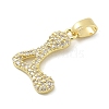Brass Micro Pave Cubic Zirconia Pendants ZIRC-C012-01G-12-2