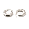 201 Stainless Steel Chunky Polygon Hoop Earrings STAS-H164-05P-2