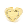 Brass Micro Pave Clear Cubic Zirconia Open Cuff Ring for Women RJEW-M173-02C-G-2