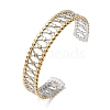 304 Stainless Steel Cuff Bangles for Women BJEW-D466-03GP-2