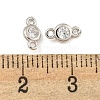 925 Sterling Silver Pave Clear Cubic Zirconia Connector Charms STER-B005-02P-2