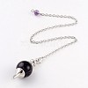 Natural Amethyst Sphere Dowsing Pendulums X-BJEW-E292-A07-1