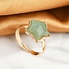 Star Natural Green Aventurine Adjustable Rings RJEW-H241-01G-04-5