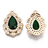 Brass Micro Pave Cubic Zirconia Pendants KK-R111-005-A02-2