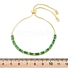 Rectangle Brass Micro Pave Cubic Zirconia Slider Bracelets KK-A305-02G-04-4