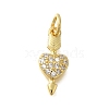 Rack Plating Brass Micro Pave Cubic Zirconia Pendants KK-I716-12G-1