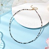 3mm Faceted Round Natural Black Rutilated Quartz Beaded Necklaces for Women NJEW-JN05079-02-2