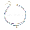 2Pcs 2 Style Glass Seed Beaded Necklaces Set NJEW-JN04356-1