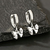 Brass Micro Pave Cubic Zirconia Bowknot Hoop Dangle Earrings for Women WG84F56-02-1