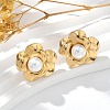 304 Stainless Steel ABS Imitation Pearls Stud Earrings for Women STAS-Z117-05G-2