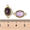 Natural Amethyst Faceted Oval Connector Charms G-I382-04G-05-3