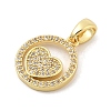 Rack Plating Leaf Brass Clear Cubic Zirconia Pendants KK-S407-12G-2