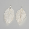 Electroplated Natural Leaf Big Pendants X-IFIN-Q119-03A-2