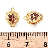 Brass Micro Pave Clear Cubic Zirconia Charms KK-T073-28G-3