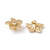 Rack Plating Brass Pave Clear Cubic Zirconia Connector Charms ZIRC-C040-17G-3