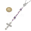 Cross & Virgin Mary Alloy Rosary Bead Necklaces NJEW-JN05123-04-3