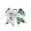 Saint Patrick's Day Big Bowknot Polyester Elastic Hair Ties OHAR-H011-01C-1