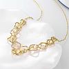 Real 18K Gold Plated Tin Alloy Cubic Zirconia Flower Bib Necklaces NJEW-BB02514-G-3