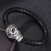 Genuine Leather Wrap Wide Cord Bracelet with Stainless Steel Magnetic Clasps PW-WG1C08C-02-1