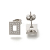 304 Stainless Steel Micro Pave Clear Cubic Zirconia Stud Earrings EJEW-H018-03P-03-1