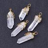 Natural Quartz Crystal Big Pointed Pendants G-P253-01-1