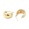 Rack Plating Brass Thick Tube Hoop Earrings for Women X-EJEW-G311-03G-2