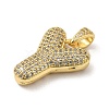 Brass Micro Pave Cubic Zirconia Pendants KK-E061-03G-25-2