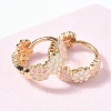 Daisy Brass Enamel Hoop Earrings for Women EJEW-G434-01G-02-3