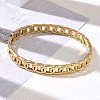304 Stainless Steel Oval Ring Link Chain Hinged Cuff Bangles SA-CBAB92B-08G-4