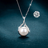 Natural Freshwater Pearl Teardrop Pendant Necklaces WG6E8E0-01-1