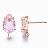 Transparent Brass Stud Earring Findings KK-S365-005-A02-3