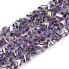 Electroplate Transparent Glass Beads Strands GLAA-N021-4mm-01-1